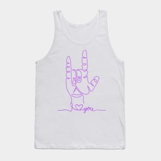 I love you hand sign Tank Top